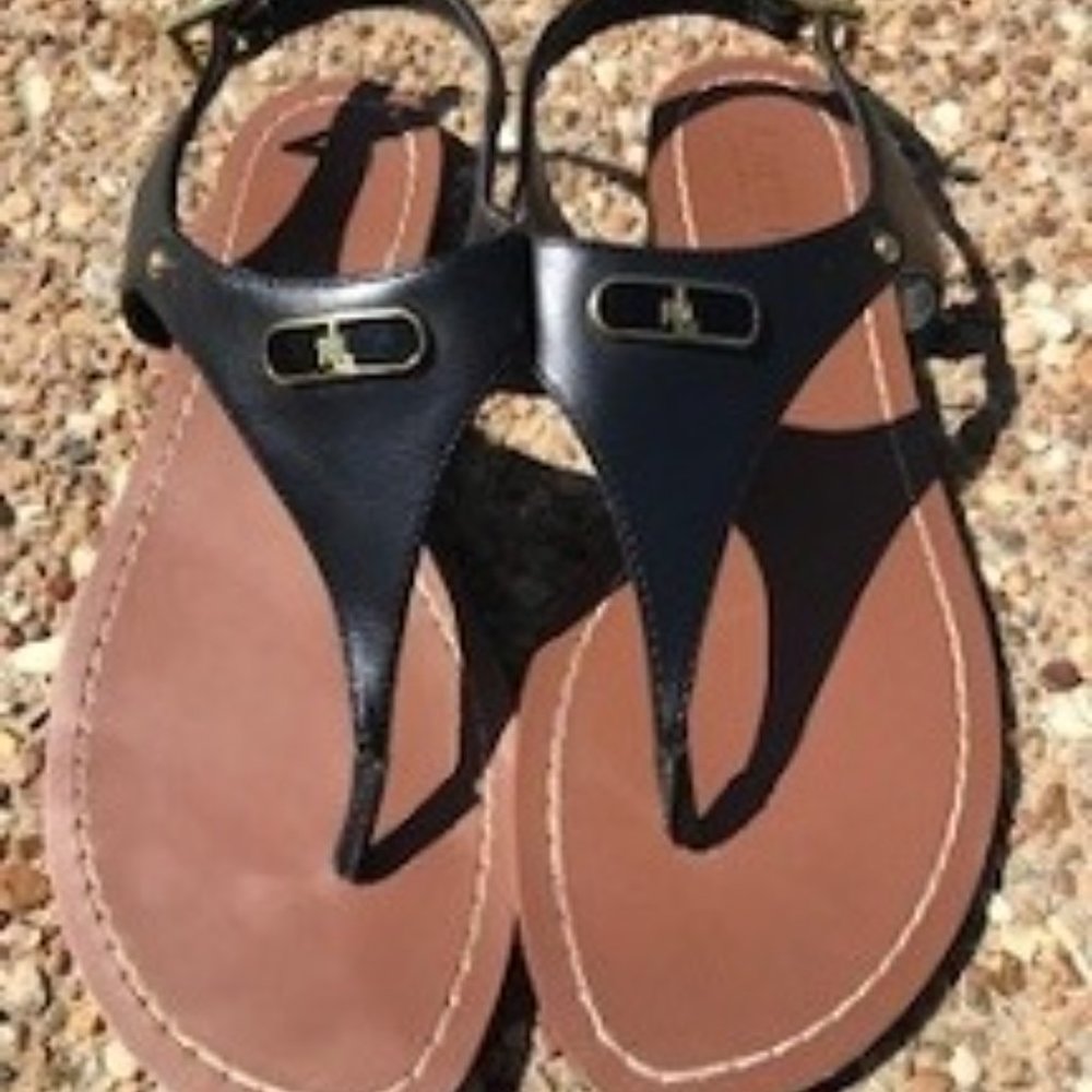 Ralph Lauren Size 8 Black T-strap summer sandal